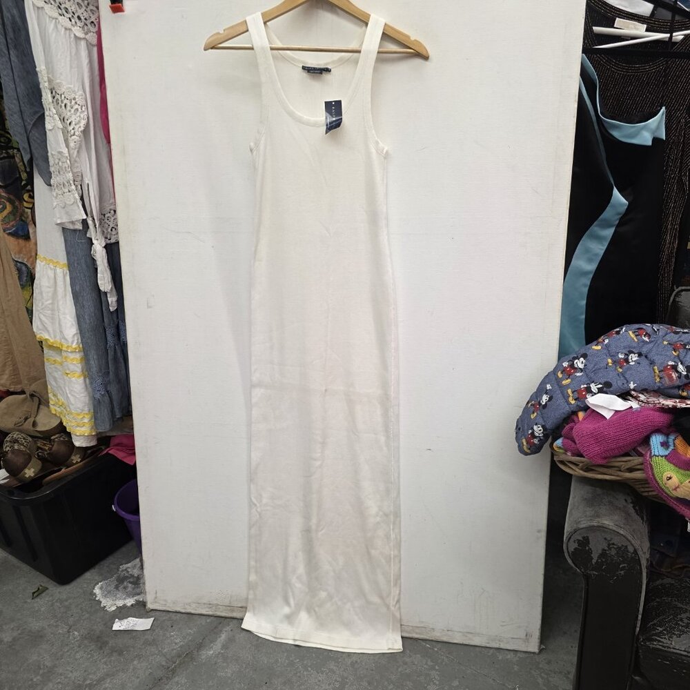 Ralph Lauren Ivory Ribbed Scoop Neck Tank Maxi Dress Size Medium NWT - Picture 4 of 9